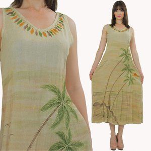 Vintage boho hippie tropical grunge  festival sundress